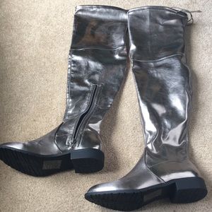 Silver Over-The-Knee Boots